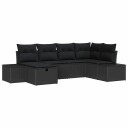 vidaXL Sofa sett 6 stk. polyrotting