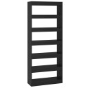 vidaXL Bokhylle/romdeler svart 80x30x198 cm sponplate