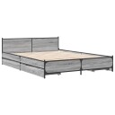  Sengeramme med skuffer grå sonoma 135x190 cm konstruert tre 8721102611407
