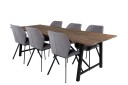 Venture Design Malang & Gemma spisegruppe Natur/grå 6 st stoler & bord 250 x 100 cm