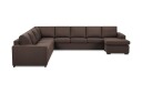 Crazy 7 seters Vendbar U formet XX Large Hjørnesofa med Divan i Stoff   Brun