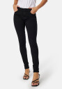 Pieces Dana MW Skinny Jeans Black Denim S/30