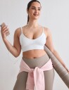 aim´n Ribbed Seamless Deep Cut Bra   White   L