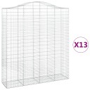 vidaXL Gabionkurver buede 13 stk 200x50x220/240 cm galvanisert jern