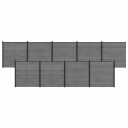 vidaXL Gjerdesett 1564 x 186 cm WPC og Aluminium Grå