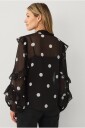 Ellos Collection   Mønstret bluse i chiffon   Brun