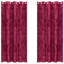  Gardin med gardiner 2 pcs Vinrød 245 x 140 cm Fløyel