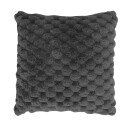 Nordstrand Home Pyntepute - 45x45 cm - Grå - Fake fur sofapute - Vaffel struktur -