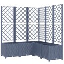 vidaXL Plantekasse med espalier mørkegrå 120x120x136 cm PP