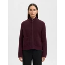 Selected FEMME Kardigan slfSia Ras LS Knit Zipper Cardigan Rød