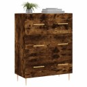 vidaXL Skjenk røkt eik 69,5x34x90 cm konstruert tre