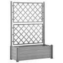 vidaXL Plantekasse med espalier 100x43x142 cm PP steingrå