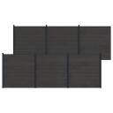 vidaXL Gjerdesett 6 pcs 1045 x 186 cm WPC og Aluminium Svart