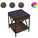  Salongbord med Infinity LED brun eik 40x40x49 cm 3284100