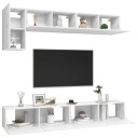 vidaXL TV-benksett 5 deler hvit sponplate