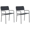  Hagestoler 2 pcs Antrasitt 51 x 55 x 81 cm Stål