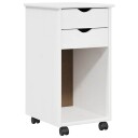 vidaXL Rullende skap Hvit 34 x 39 x 65,5 cm Massiv furu