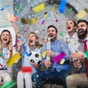 Rxs sett med 12 Party Poppers Colour Rain 40 cm 10042566