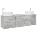 vidaXL Baderomsinnredningssett 3 stk. Betonggrå 49,5 x 44,5 x 65,5 cm
