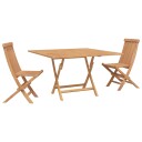 vidaXL Hage Bistro Sett 3 stk. Naturlig Massivt Teaktre