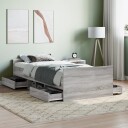 vidaXL Sengeramme med hode- og fotgavl grå sonoma 90x200 cm 8721012157644