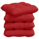  Seteputer 4 pcs Rød 40 x 40 x 12 cm stoff