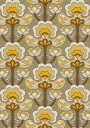 Retro Bloom Rhapsody Ochre Yellow Poster Plakat / 21x30cm