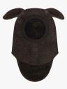 HUTTEliHUT Ullbalaklava Med Ører Dark Brown Melange 48