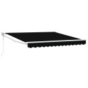 Automatisk Uttrekkbar Markise Svart 350x250 cm  Markise erstatningsstoff for 3.5x2.5 m ramme svart