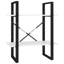 vidaXL Bokhylle 2 niv?er hvit 60x30x70 cm sponplate