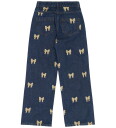 The New Medium Blue Denim AOP Raquel Wide Jeans 9/10 år