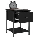 vidaXL Nattbord svart 34x35,5x45 cm konstruert tre