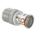 Uponor S Press Plus Adapter m/Ut. Gjenge 16mm x 15mm Rørdel i Stål