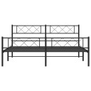 vidaXL Sengeramme i metall med hode- og fotgavl svart 180x200 cm 8721012190788