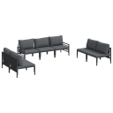  Hagesofa Set 7 pcs Antrasitt Stål