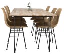 Venture Design Bali & Bali spisegruppe Natur/svart 6 st stoler & bord 200 x 90 cm