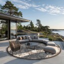 Runde tepper   Indoor/Outdoor Hampton grå Størrelse: Ø 160 cm