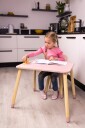 Family-Scl Kanin Bord & Stol Sett Rosa