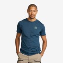 Revolutionrace Herre Overdeler T skjorter Easy Graphic Logo T shirt Slim Fit Herre Moonlit Ocean M
