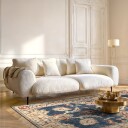 Flatvevd teppe   Fadarin blå Størrelse: 150 x 230 cm