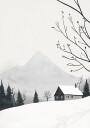 Winter Landscape House Snow Poster Plakat / 70x100cm