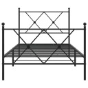  Sengeramme i metall med hode- og fotgavl svart 90x190 cm 8721012373969