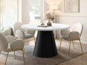 Aurion Spisebord rundt uttrekkbart 100-174 cm - svart, hvit