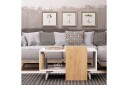 Mod Design Sofabord 80 cm med Oppbevaringshylle - Tre/Hvit