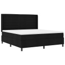  LED Box Springer Bed med madrass Svart 180 x 200 cm stoff