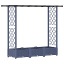 vidaXL Hevet Bed med Trellis og Tak Grå 164 x 40 x 121 cm PP