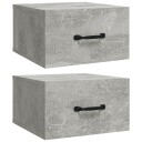 vidaXL Veggmontert nattbord 2 stk betonggrå 35x35x20 cm