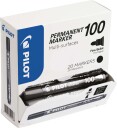 Pilot Permanent Marker 100 Markeringspenn rund spiss, 20-pakk Svart, Markere & markører