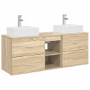 vidaXL Baderomsskapsett 3 stk. Sonoma eik 49,5 x 41 x 62,5 cm