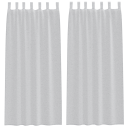  Gardiner med gardiner 2 pcs Lysegrå Polyester